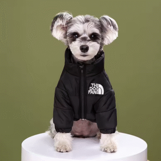 Black Puffer Jacket - The dog face